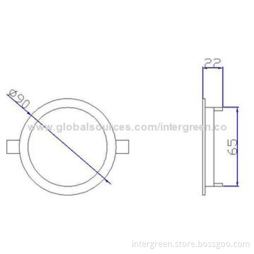 3W Ultra-slim LED Panel/Downlight, 2835 SMD, CE (New Version Certification), RoHS/FCC, Aluminum+PMMA